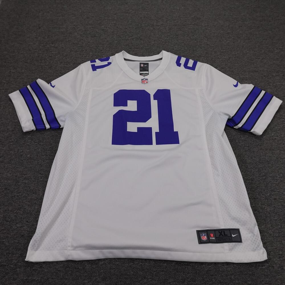 Dallas Cowboys Football Jersey Mens XL White NFL Nike Ezekiel Elliott 21
